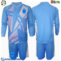 Fotballdrakt Barn Spania Keeper Hjemmedraktsett EM 2024 Langermet (+ Korte bukser)